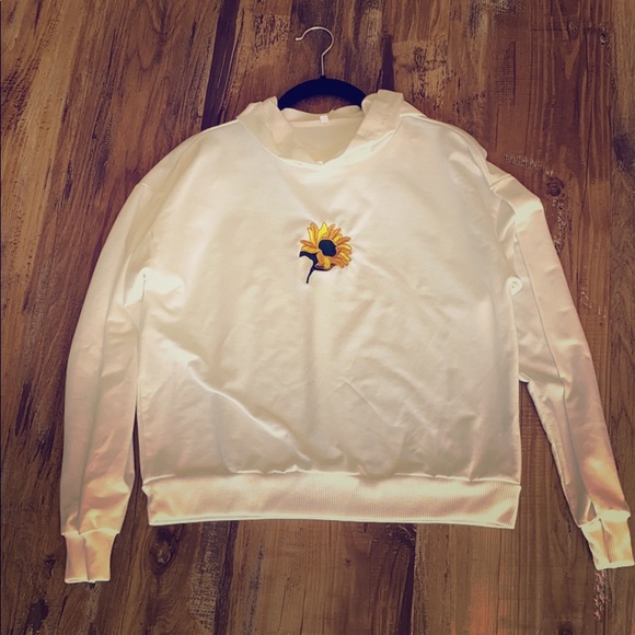 white sunflower hoodie
